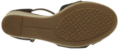 Tommy Hilfiger Iconic Elena Sandal, Alpargatas de Cuña para Mujer, Negro (Black 990), 41 EU