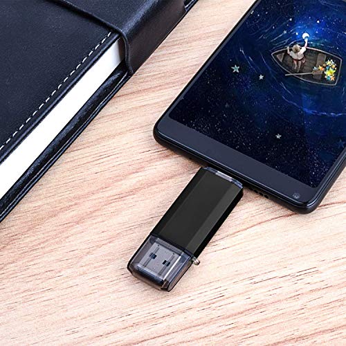 TOPESEL 64GB Memoria USB 3.0 Tipo C Dual OTG Flash Drive USB C Pendrives Llave Portátiles para Samsung Galaxy S8, S8 Plus, Note 8, LG G6, V30, Google Pixel XL, Negro