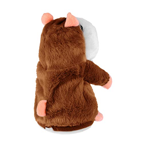 Toyvian El Juguete de Peluche Divertido de Hamster parlante Repite lo Que Dices. Juguete Interactivo de Juguete Relleno de Registro electrónico 1pcs (marrón Claro no Incluido, batería)