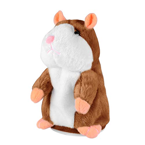 Toyvian El Juguete de Peluche Divertido de Hamster parlante Repite lo Que Dices. Juguete Interactivo de Juguete Relleno de Registro electrónico 1pcs (marrón Claro no Incluido, batería)