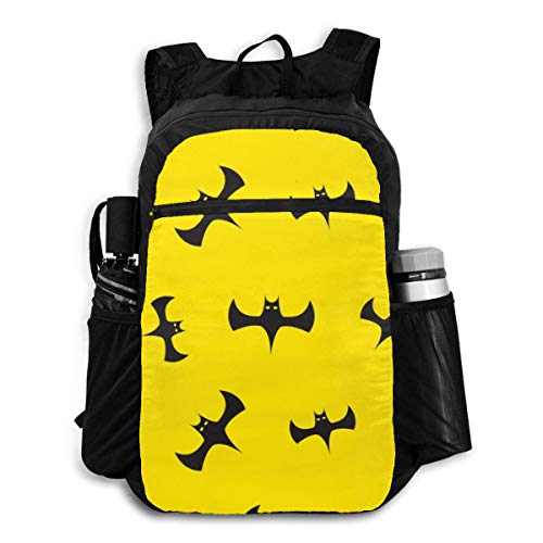 Travel Hike Backpack Daypack Elegante Perfectamente Amarillo Cute Animal Bat Travel Daypack Mochila Plegable para Mujeres Ligero Impermeable para Hombres y Mujeres Viajes Camping al Aire Libre