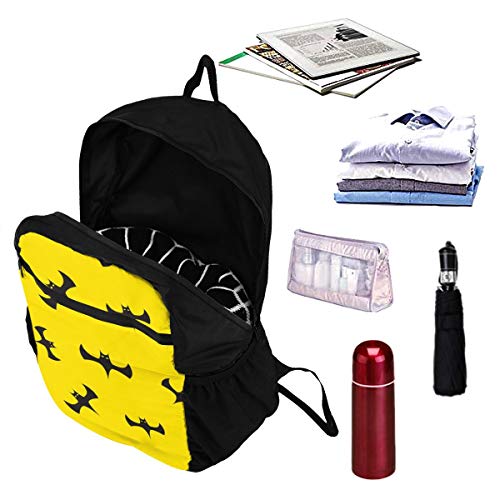 Travel Hike Backpack Daypack Elegante Perfectamente Amarillo Cute Animal Bat Travel Daypack Mochila Plegable para Mujeres Ligero Impermeable para Hombres y Mujeres Viajes Camping al Aire Libre