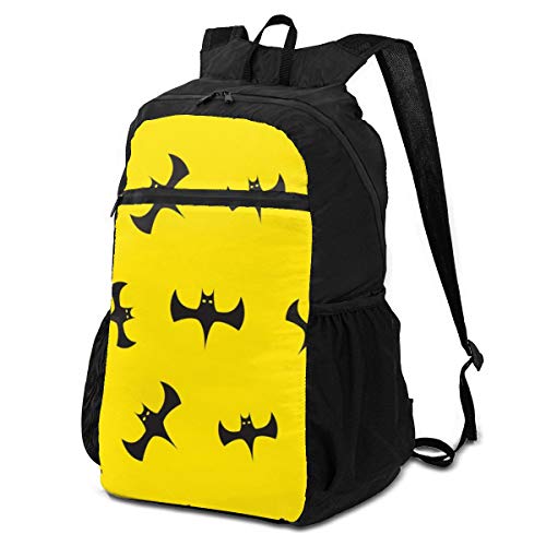 Travel Hike Backpack Daypack Elegante Perfectamente Amarillo Cute Animal Bat Travel Daypack Mochila Plegable para Mujeres Ligero Impermeable para Hombres y Mujeres Viajes Camping al Aire Libre