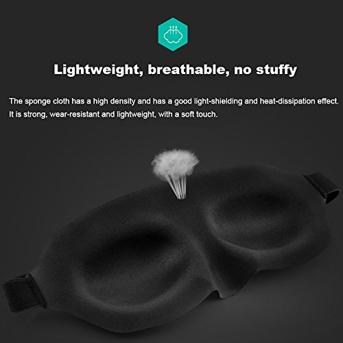 TRDyj Máscara ocular para dormir Máscara para dormir Correa ajustable Copa contorneada 3D Buenas noches Sombra de ojos para mujeres Hombres, Confortables y suaves con los ojos vendados Ideal para viaj