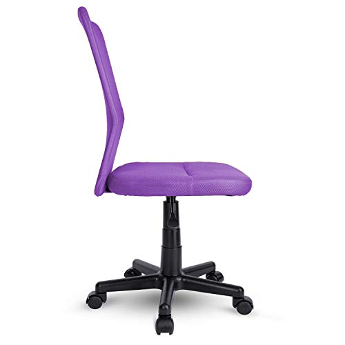 TRESKO Silla de Oficina Escritorio giratoria, Disponible en 7 Variantes de Colores, con Ruedas para Suelos Duros, Regulable en Altura de Forma Continua, Respaldo ergonómico (Púrpura)