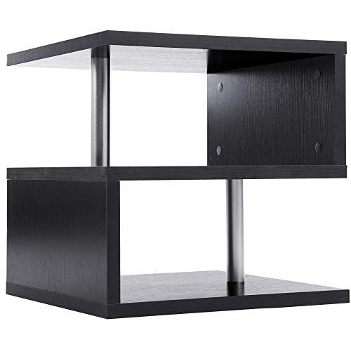 ts-ideen Mesa de Centro Mesita de Noche Cubo Mesita de salón Estilo Moderno. Negra