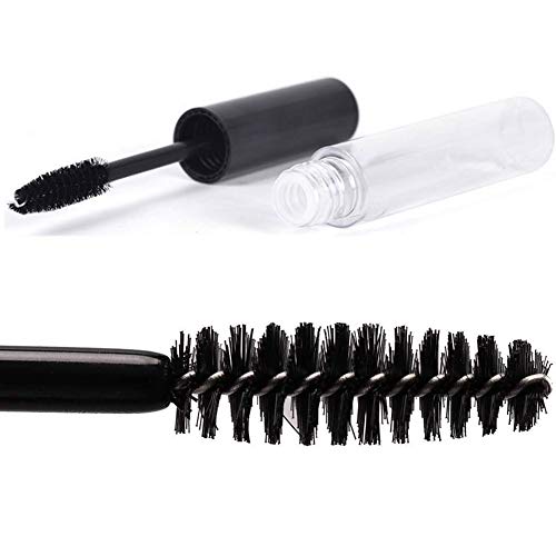 Tubo Máscara Vacía, 6 Tubos Rímel Vacíos Cepillo Pestañas, 10 ml Frascos Rímel, 10 Embudos Transparentes, con Tapón Interior Evita Fugas, Herramienta Ideal Los Cosméticos DIY(Negro)