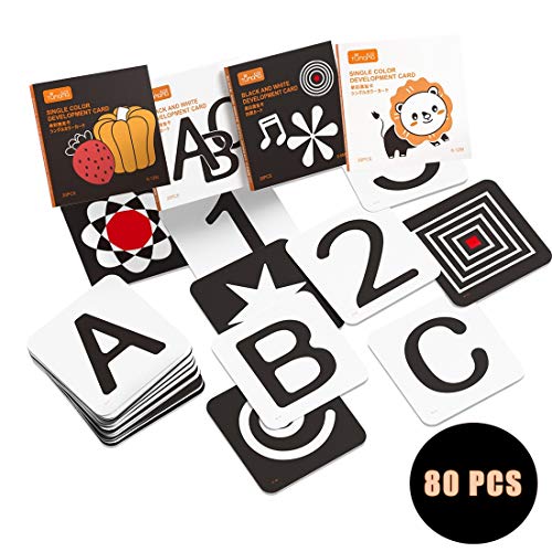 Tumama Tarjetas Negras y Blancas para Bebés,Tarjetas de Contraste para Bebés Estimulación Visual,Juguetes Bebes Recien Nacidos,Juego Educativo para Bebés y Niños(0-12 Meses)