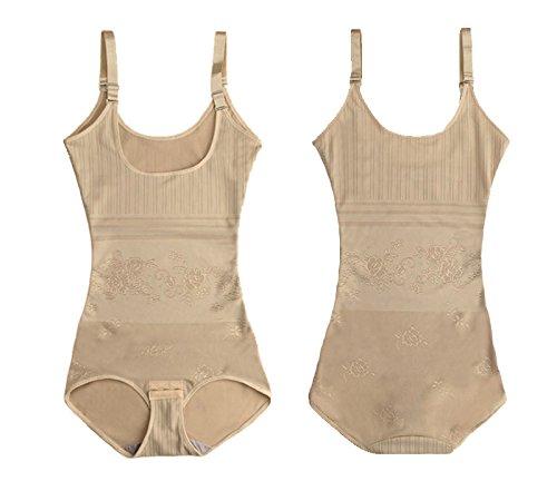 Tuopuda Body Faja Reductora Mujer Abdomen con Gancho,cómodo y Ligero Corsé Faja para presumir de Buena Figura sin Costuras (L (Waist 22.6-25 Inch), Beige)