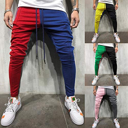 TWBB Pantalones Deportivos de Patchwork Casual para Hombre Pantalones Jogger