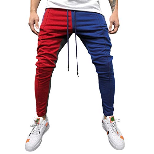 TWBB Pantalones Deportivos de Patchwork Casual para Hombre Pantalones Jogger