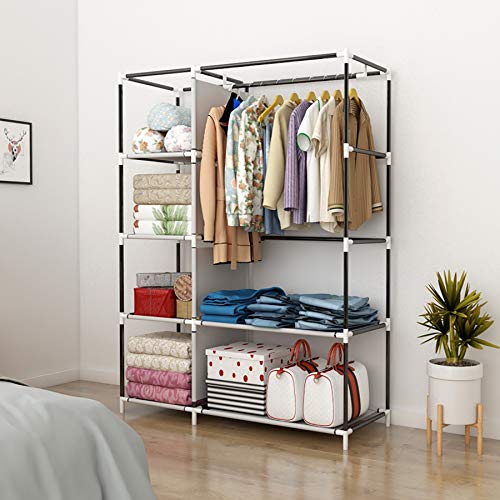 UDEAR Armario Closet Organizador Plegable para Ropa Ropero Resistente al Polvo Guardarropa Negro 105 x 45 x 170 CM