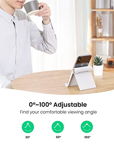 UGREEN Soporte Tablet, Multiángulo Soporte Ajustable para 4 a 13" Tablets y Moviles, como iPad Pro 2018, iPad Mini, Lenovo TAB4 10, Huawei Media Pad, Xiaomi A2, Mi 8 Lite, Samsung Galaxy Tab (Blanco)