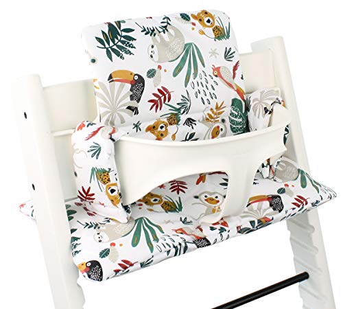 Ukje - Cojin Para Tronas de Bebe Stokke Tripp Trapp 2 Piezas Funda Silla OEKO TEX® Standard 100 Funda Cojin Revestimiento Plastico Práctico Fácil de Limpiar Animales