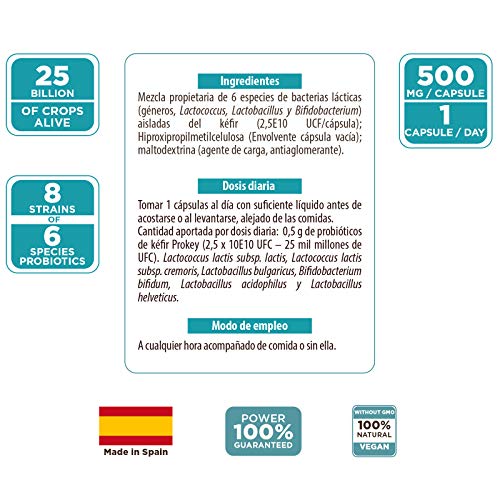 Ultrabiotic Probióticos 25 mil millones ufc. 8 Cepas Bacterianas: Lactobacillus, Lactococcus, Bifidobacterium. Sistema inmune y Digestiones. 60 Cápsulas - 2 meses.