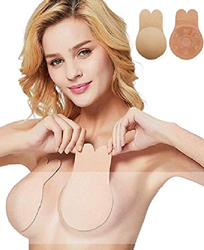 UMIPUBO Invisible Sujetador Adhesivo Deportivo para Mujer Push Up Sujetador Reutilizable Sin Tirantes Silicona Bra Strapless Nipple Covers (C(12cm), piell)