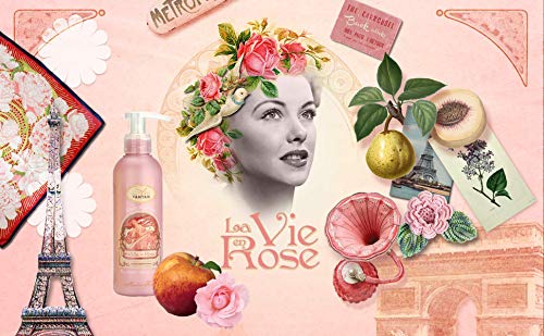 Un Air d’Antan Crema Corporal Francesa Rose con Manteca de Karite y Aceite de Argan, Perfume Melocotón, Petalos de Rosa y Pachulí – Formula Reafirmante – Para Mujer Idea Regalo Bomba 200ml