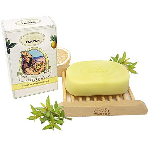 Un Air d’Antan DUO Jabonera + Jabon Tradicional Perfumado Provence, Manteca de Karite Organico y Aceite de Argan Bio, Perfume Verbena, Limón, Formula Hidratante –100g, Navidad Regalo Mujer Menos 10€