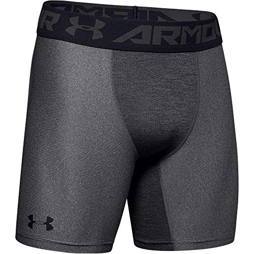 Under Armour Heatgear Armour 2.0 Comp Shorts Pantalón Corto, Hombre, Gris (Carbon Heather/Black 090), L