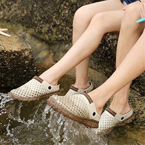 Unisex Hombres Mujeres Zuecos Zapatillas de Playa Respirable Malla Ahueca hacia Fuera Las Sandalias Zapatos Vernano