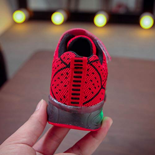 Unisex Zapatillas de Deporte de LED Intermitentes con Estampade de Telaraña Sneakers de Suela de Antideslizante Transpirable Zapatos Correr para Bebé Niñas Niños Fannyfuny