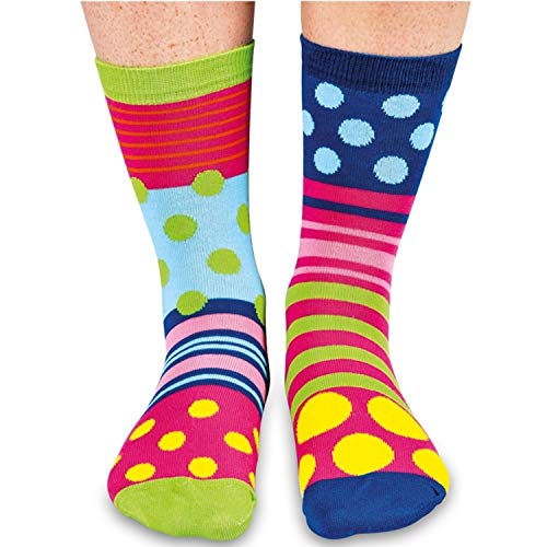 United Oddsocks - Caja De Regalo 6 x Calcetínes Coloridos (Polka Face) Para Mujeres EU 37-42