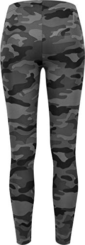 Urban Classics Mujer Leggings Camuflaje, Tanto para Vestir o como para Hacer Deporte, Mallas para Yoga, en Tonos, Talla S, Negro (Dark Camo)