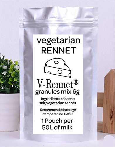 v-rennet mezcla de gránulos 6 g Pack vegetariana cuajo y queso salero mezcla para 50 l leche