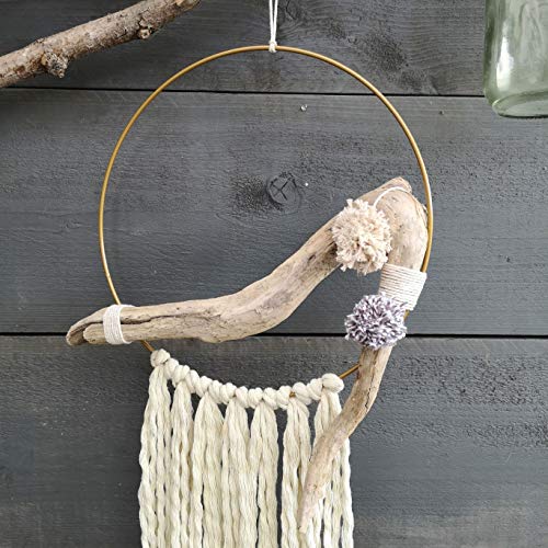 Vaessen Creative Metal para Manualidades, 25cm de Diámetro, 3 mm de Grosor, Aro Atrapasueños, Anillo de Guirnalda para Tapiz de Macramé, Ganchillo, Bohemia, Decoraciones Nupciales y Más, Dorado