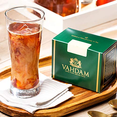 VAHDAM, Hojas de Té Chai Masala de la India (100 Tazas) | INGREDIENTES 100% NATURALES: Té Negro, Canela, Cardamomo, Clavo, Pimienta Negra | Sirve de TÉ FRÍO o Infusión de Chai Latte Caliente | 200g