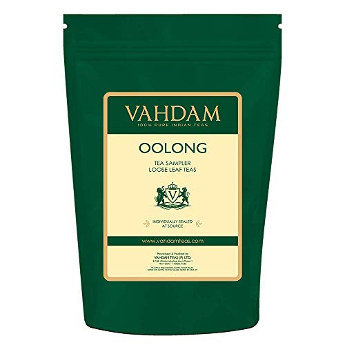 VAHDAM, Muestra De Hojas De Té Oolong - 5 TEAS, 25 porciones | TÉ OOLONG PARA LA PÉRDIDA DE PESO | 5 Delicioso té Oolong | 100% té adelgazante natural, té para perder peso, té desintoxicante