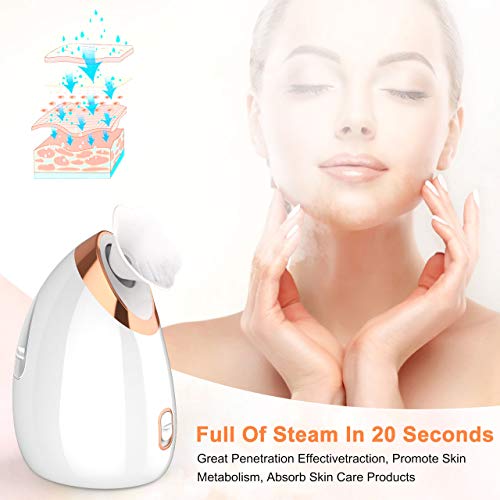 Vaporizador Facial, Nivlan Profesional Sauna Facial Spa, Nano Ionic Hot Device Tools Limpieza profunda, poro Espinillas Vaporizer Electronic Personal Skin Care