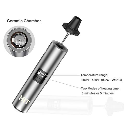 Vaporizador hierba seca portátil, flujo de aire aislado, cámara de cerámica, pantalla OLED y control de temperatura, tiempo de calentamiento de 30 s, sin nicotina