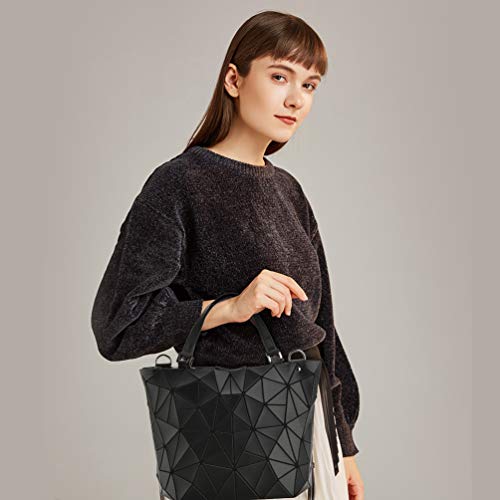 VBIGER Bolso Geométrico Mujer Bolso de Hombro Mujer Estilo Shopper Bolso de Mano Nergo (Negro)