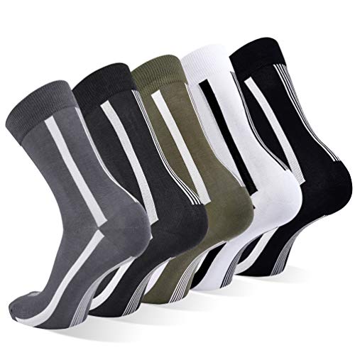 VBIGER Calcetines de Algodón para Hombre Calcetines hasta la Pantorrilla para Primavera Verano Otoño e Invierno, 5 Pares