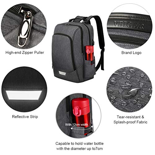 VBIGER Mochila Antirrobo Impermeable Mochila Portátil Hombre Mujer 17 Pulgadas Bolsa Viaje Negocios Puerto USB