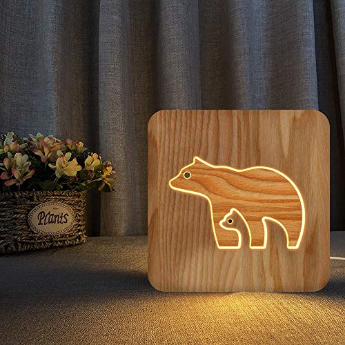 Venta al por mayor 72 Estilos Luz de noche de animales de madera Luminaria Lámpara 3D Luces de escritorio alimentadas por USB Regalo de Navidad Stay Home Fun El mejor juguete