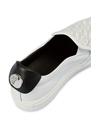 Versace Collection - Zapatillas de Piel para Hombre Blanco Bianco Blanco Size: 42 EU