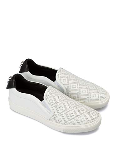 Versace Collection - Zapatillas de Piel para Hombre Blanco Bianco Blanco Size: 42 EU