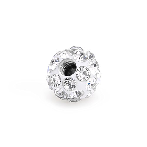 VF VFUN 16G Piercing Nariz Labio Ceja Ombligo Anillo Cristal Bola Acero Inoxidable Piercing Caballo Oreja Helix Tragus Cartilago Piercing Nariz Falso 8 Piezas