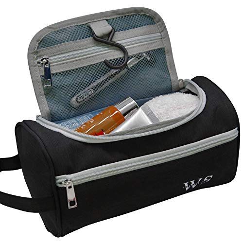 Viajes Lavado de Bolsa Neceser Colgante Gancho Dopp Kit Salud Bolsa Organizador Viajes para baño Ducha Aseo Unisex Accesorios de Afeitar (Negro)