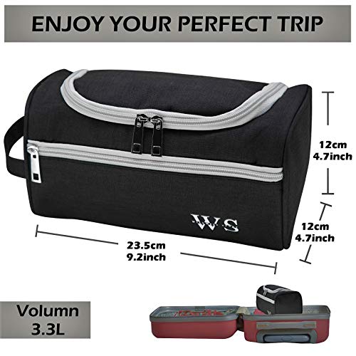 Viajes Lavado de Bolsa Neceser Colgante Gancho Dopp Kit Salud Bolsa Organizador Viajes para baño Ducha Aseo Unisex Accesorios de Afeitar (Negro)