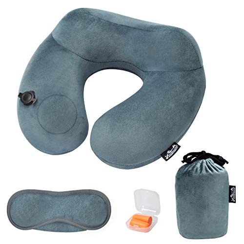 Viedouce Almohada Viaje Cojín Cuello Cervical Viaje Inflable Hinchable Avion para Niños Adulto Forma de U Cojin Almohada Viaje Apoya la Cabeza Inflable Cuello Cervical la Barbilla Cojín