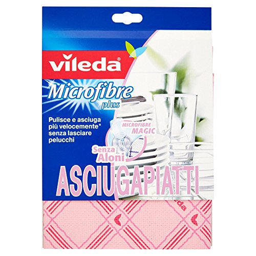 Vileda – Microfibre Plus asciugapiatti 55 x 40 cm – 2 Paños