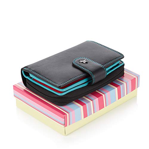 Visconti Monedero de Cuero de Mujer Bifold Rio Monedero combinación de Cuero (CD22 (Blk Multi)