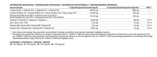 VISPURA® Maca Pura en Cápsulas, Altamente Concentrada con 5000 mg + L-Arginina + Vitamina B6, B12 + OPC + Zinc, 120 Cápsulas de Maca Andina para 1 Mes, sin Aditivos Innecesarios, Calidad Alemana