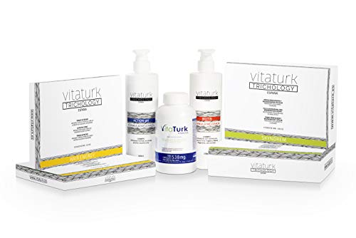 Vitaturk - 60 cap. Vitaminas Saw palmetto | Hombre y Mujer | Inhibidor de DHT causante alopecia androgenetica | Contiene Biotina, Zinc, Ginkgo biloba entre otros | FABRICADO EN ESPAÑA |