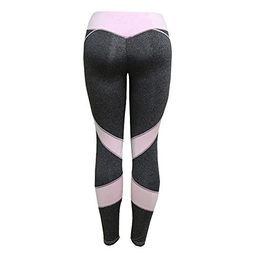 VPASS Mujer Pantalones,Elásticos Arbol Impresión Pantalones de Yoga Mujer Fitness Mallas Gym Yoga Slim Fit Pantalones Largos Pantalones Leggings Cintura Alta Deportivos Running Pantalon (Rose, L)