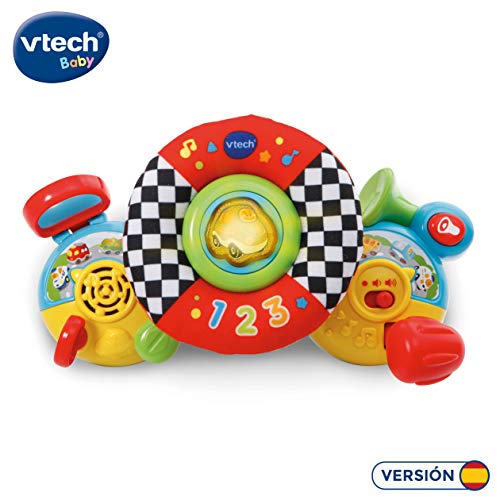 VTech Volante de Paseo Tut Tut Bólidos, Juguete para el Carrito con Tiras de Sujeción, Simulador de Conducción que Enseña Palabras Nuevas y Seguridad Vial (80-192522) , color/modelo surtido