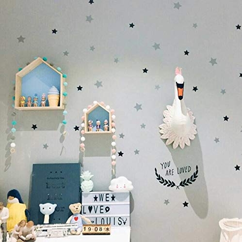 WandSticker4U® 60 estrellas plata pegatinas de pared Niños-Habitación-Bebés